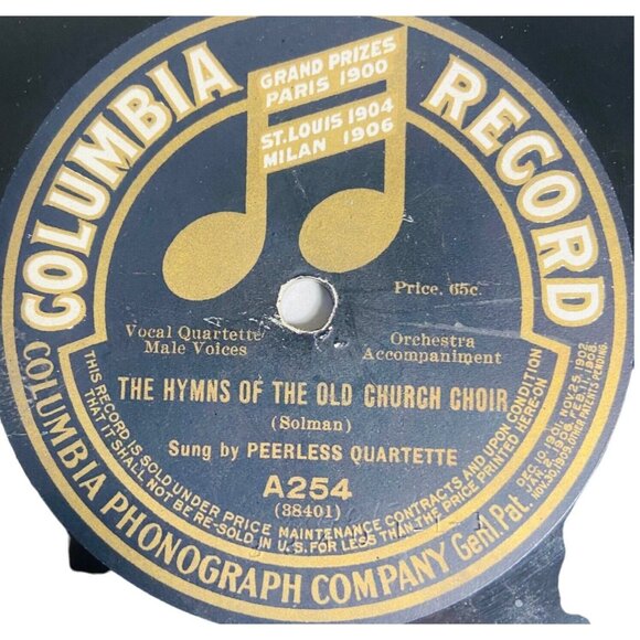 Peerless Quartette The Hymns of.../Mrs A Stewart Holt Sweet Hour.. A254 Columbia - Picture 2 of 4